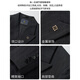 ROMON suit + vest + trousers striped double-breasted suit men's business slim formal suit navy XL