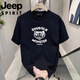 Jeep (JEEP) summer short-sleeved T-shirt for men summer new casual sports fashion half-sleeved round neck loose t-shirt top Gentleman black 848 3XL 150-170Jin [Jin equals 0.5 kg]