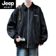 JEEP SPIRIT吉普男士春秋2025新款夹克潮牌薄款上衣服青少年痞帅休闲工装褂子 K15832白灰 M