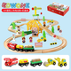 Edwone70p Buchenzug Zugauto Kinderspielzeug kleiner Zug Zugspielzeug Toys Holzspielzeug 80p Bergbau Abenteuer + Farbbox E21A12
