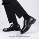Huili official leather shoes men's summer breathable formal shoes British style derby shoes men's black 42