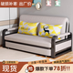 NAIYU SAFAT LIT DOUBLE PLACKING MULTIFUNCTION Poldable Retractable Salon Small Apartment Durable Balconie Balcon Double-usage Gris clair + Pillow à livraison de rack noir [1,08 mètre] + 5 cm Sponge + 2 cm Latex