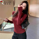 Woodpecker Right Shoulder Long Sleeve T-Shirt Women's New Autumn Advanced Slim Fit Bottoming Shirt Top Anchor Red 2XL