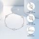 Mengjinyuan Platinum Bracelet Crushed Ice Peach Blossom Sparkling PT950 Platinum Versatile Birthday Gift for Girlfriend Weight Approximately 5.9g Chain Length Approximately 18cm
