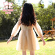 Fuluo fan girls' dress spring and autumn sweet mesh princess dress little girl fashionable and fashionable skirt apricot color 150