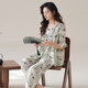 Modal Pyjamas für Frauen im Sommer, Tianshi Baumwolle kurzärmelige, geschnittene Hosen Strickjacke losen dünnen Tupfen lässiger, zufälliger Home-Kleidungsstück 1342 M 80-100jin [Jin gleich 0,5 kg]