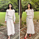 
Semir long-sleeved shirt for women short white embroidered romantic autumn 2025 ruffle one-shoulder shirt 107625105003