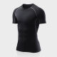 ZIPJBX Deportes para hombres de manga de manga de manga de manga de manga rápida Top Camiseta alta elástica de sudor elástica Traje de fitness con traje de baloncesto 6319 CONTINACIÓN CORTA + 829 pantalones cortos negros S (referencia: 90-100Jin [Jin equivale a 0.5 kg])