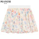 Baumwolleis Seide hohe Taille Blütenknospen Shorts für Frauen im Sommer Dünn 2025 Neue lose Blumenhosen Casual Hosen für Frauen 0430 Farbe [hohe Qualität 23,5] L 100-15jin [Jin entspricht 0,5 kg]