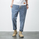 QLTQZQ Sommerelastische Jeans für Männer gerade und Tidbits lose plus Fettpluig-Größe dünne, zerrissene Neun-Punkte-Hosen lassen sie schlank und vielseitig aussehen. Dunkelblau 9901 No Elastic S Größe 28 (100 Jin [Jin ist gleich 0,5 kg] Verschleiß herum))