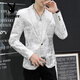 Playboy (PLAYBOY) floral suit men's Korean version slim fit bronzing spring and autumn trendy small suit nightclub hairstylist top trendy jacket 1999 white M