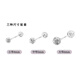 Lanshu (LANSHU) Super Flash Double-headed Baby's Breath Earrings for Women Women's 925 Silver Earrings Full of Diamonds Light Luxury Screws Ear Bone Nails Versatile Silver Earrings Double-headed Diamonds 925 Silver Needles 3 Pairs