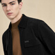 EMZ Ordos Wool-Containing Men's Autumn and Winter Easy-Care Lapel Casual Wool Sweater Cardigan Jacket Black M 170/88A