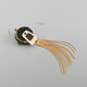 QUAMER Old Phoenix Spring Original Little Flavor Pearl Crystal Flower Brooch Women's Niche Tassel Pin Cuff Suit Sweater Purple Diamond Tassel Sucking Buckle