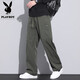 Pantalon décontracté Playboy pour hommes en été mince pantalon d'hommes en liberté pour les pantalons de paratrooper d'été pantalons de travail de charge sportive américaine pour hommes 9856 Military Green [Summer Thin] 4xl [180-200jin [Jin est égal à 0,5 kg]]]