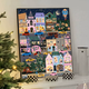 Galison Winter Lights Christmas Digital Pintura al óleo de bricolaje Coloración de acrílico pintado a mano pintura al óleo decorativa Pintura de colgación QX15841 60*70cm Marco interno de madera maciza de espesor + Marco exterior decorativo (seis colores disponibles Ninguno