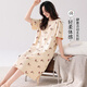 
Modal nightgown for women's summer short-sleeved pajamas 2025 new summer thin pregnant women's summer dress ZH14107 2XL (175)