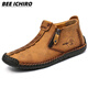 Bee Ichiro Chaussures en cuir décontracté pour hommes Automne Cuir One-Fot Business Casual Cuir Soft Soft Sof Sole Chaussures Chaussures pour hommes 6625 Bleu 41