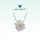 Makino (Muye) MUYE/Makino Colorful Colored Gemstone Yellow Sapphire Jewelry Fireworks Silver Necklace Design Fireworks Necklace