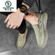 Woodpecker Old Pékin Chaussures en tissu masculin Summer Trendy Chaussures toile Chaussures hommes paresseux conduisant la semelle douce sans lacets légers et respirant ys9901 noir 39