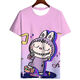 Shakron 2025 Neuer Labubu Zimomo Sommer-Trend 3D Print T-Shirt Top Short Ärmel für Grund- und Sekundarschüler TJJ3892 S 80-90jin [Jin ist 0,5 kg]