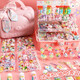 Shantou Lincun New Set Cream Glue Gu Card Set Cute Cartoon Three-dimensional Wind Chime Gu Card Fan Internet Celebrity Handmade New Upgrade [Ice Cream Model 653-Piece Set] Card Brick Collection + Hanging Rack
