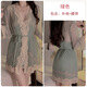 GUI Ruo (Gui Ruo) Kleidung, sexy pure Stil, Missy Girls 'Supplies, Sweet Mesh Lace, Deep V Plus Brustpolster, sexy Rückenless P3886 Garnelpulver (Außengewand + Gürtel) xxl