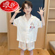 
Langsha children's ice silk pajamas summer short-sleeved thin cartoon Nezha medium-sized boy boy summer home clothing set Ice silk short set: Q6636 Bala 22 size [height 160-165cm] All size