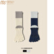 Modal five-finger yoga socks black and white gray autumn and winter Pilates silicone mid-length non-slip split toe indoor fitness 2 pairs white against gray. navy blue yoga socks