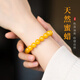 Fat Donglai quality mountain ruler beeswax bracelet for girls to play with natural amber chicken fat yellow gift bracelet for mothers men's style antique embroidery brocade box 6mm 16-17cm