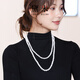 Demi 6.3-7.3mm 160cm seedless freshwater pearl necklace fashionable sweater chain birthday gift with certificate