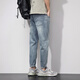 AEMAPE American Apple Summer Jeans delgados Pantalones recortados para hombres Color de alta gama Old Super Soft Cónico Harlan 3291 28