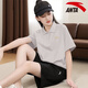 
Anta sports suit for women summer polo shirt for women short-sleeved T-shirt for women shorts for women quick-drying ice silk loose breathable casual suit pure white/black L