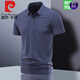 Pierre cardin ice silk traceless short-sleeved T-shirt men's lapel summer polo shirt men's casual half-sleeved daddy suit ZMN-BJ12358 black [single-piece] XL weight 130-145Jin [Jin equals 0.5 kg]