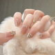 Meine sieben Tage Little Red Book handgezogene Rüstungen Großhandel Kurzer Nackt Smile Nagelkunst Nagelplatte Fertiger Nagel Patch gefälscht bis 1047 Crystal Purple Butterfly Phototherapie Klebstil