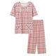 Mu Fengqing, Mutter und ältere Mutter Pyjamas, Damen, reine Baumwoll-Kurzärärmel-Sommer-Dünne, lässige alte Dame Thin Home Clothes Sommer YMY3937 2xl [Vorschlag 135-155jin [Jin gleich 0,5 kg]]]