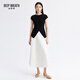 Respiración profunda respiración profunda para mujeres pequeñas mangas voladoras de cuello redondo de mujer Sweater de tenis de tenis A301972 Negro M (3)