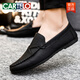 Cartelo Men's Beanie Shoes Корейская версия деловой работы повседневная кожаная обувь дышащая и универсальная не скользящая одноступенчатая мужская обувь 2025 Summer D826 Black + удобная стелька 39 маленькая