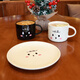 
Finished black and white puppy hand-painted ceramic mug underglaze color couple milk cup breakfast tray home office coffee cup saucer 15906 black puppy dish