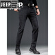 Jeep Spirit American Authentic haut de gamme Jeans haut de gamme Spring and Automne 2025 Nouveau pantalon mince d'été polyvalent Straight Loose Loose Black DBMJ679 [Spring and Automne Winter Style] 29 tailles - Taille du tour de taille [2 pieds 2]
