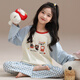 Marienza Pajamas Pajamas Girls Spring and Autumn Cotton Pure mangas largas 2025 Nuevo estilo para ropa al aire libre.