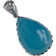 Pangdonglai Quality Aquamarine Colgante 925 Silver Blue Crystal Collar Collar Catada de agua No. 3884 (con Certificado de evaluación) con 925 cadena de plata