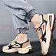 Changxiang Huili men's shoes for men's summer new casual board shoes for men's fashionable versatile sports running height-enhancing mesh dad shoes RF-F736 beige 40