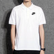 Nike (NIKE) polo shirt T-shirt 2025 new men's breathable running training fitness cycling white stand collar shirt short sleeves official FN3895-100 L 130-150Jin [Jin equals 0.5 kg]