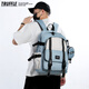 TRUFFLE campus large capacity student schoolbag male junior high school backpack female college student backpack computer travel bag SFG-black with beige and gray
