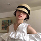 Lushanwu Top Hat, elegante sombrero de sol francés, el reverso de verano, mostrando la cara de la cara pequeña del sol, el sombrero de paja Ecestrian Mujeres de la copa francesa [Bee] (54-57 cm)