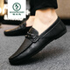 Specht Loafer Schuhe vielseitig viel Top 2025 Neue Männerbohnenschuhe Herren -Fahrschuhe modische lässige bequeme und vielseitige D826 Brown 39