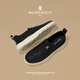 MONTAGUT old Beijing canvas shoes men's summer light and breathable lazier shoes comfortable and odor-proof soft sole casual loafer shoes black (leather shoe size) 41