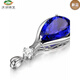 ZBJP new sterling silver S925 Korean version 13 carat 5A grade tanzanite pendant sapphire necklace inlaid with diamond necklace for women sapphire single pendant