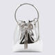 Jimmy Choo Metal Bucket Ladies Handbag Logo embellished tassel design Large capacity daily commuting bag White TU